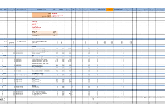 expert construction estimating, material takeoff and cost estimation